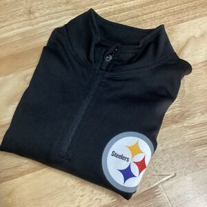 Youth NFL Pittsburgh Steelers long sleeved performance 1/4 zip small (8) black